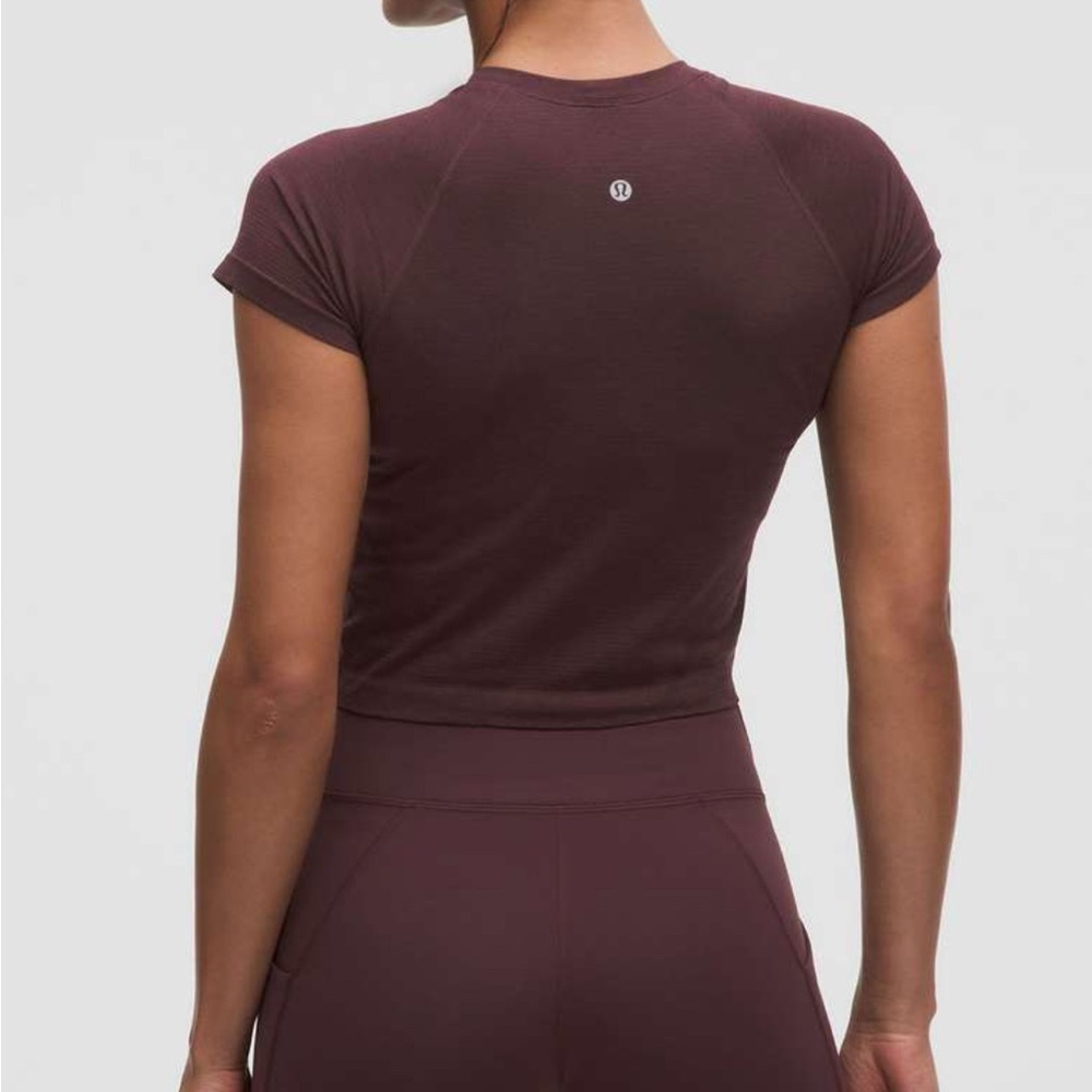 Lululemon Swiftly Tech Cropped Short-Sleeve Shirt 2.0 Goodnight Plum size 0